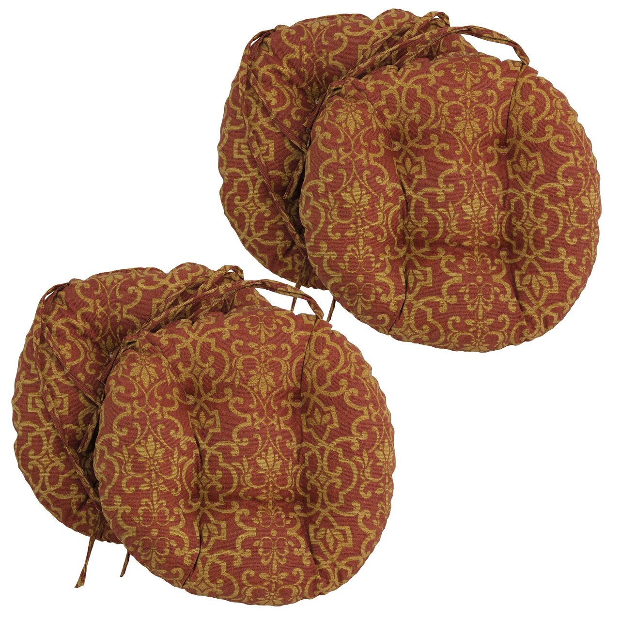 16-inch Outdoor Spun Polyester Tufted Chair Cushion (Set of 4) - Vanya Paprika
